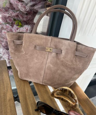 Sac en cuir suédé Taupe