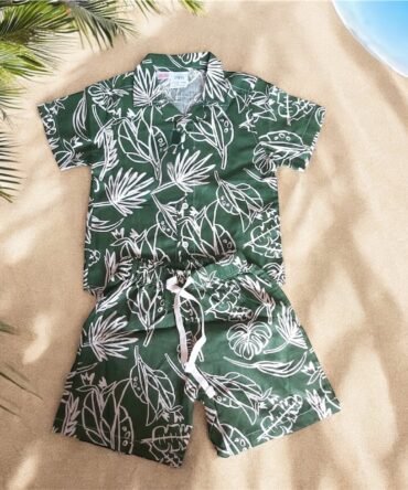 Ensemble chemise et short tropical