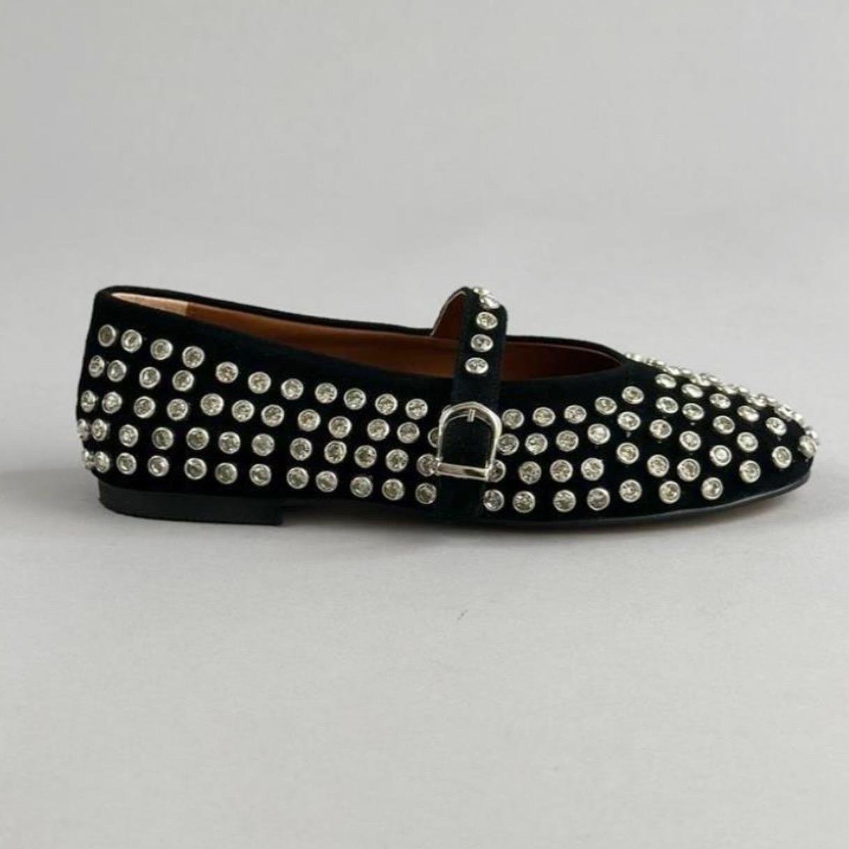 Ballerine en cuir suédé Noir – Image 3