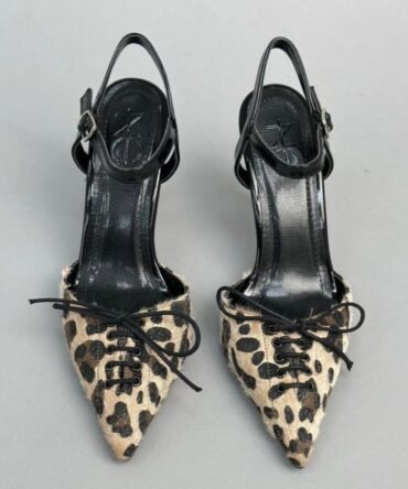 Chaussures à talons lacets avec imprimé léopard
