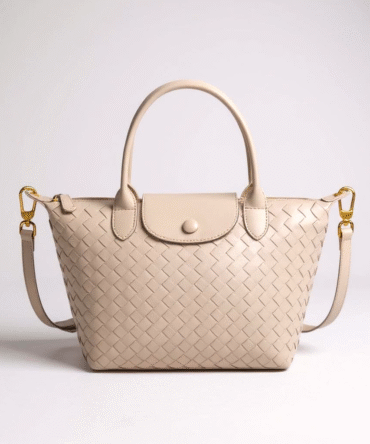 Sac tressé beige