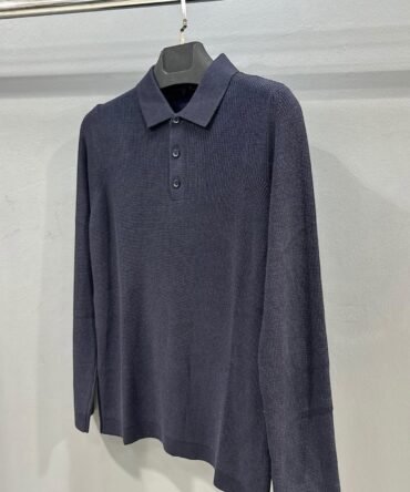 Polo à manches longues Bleu nuit