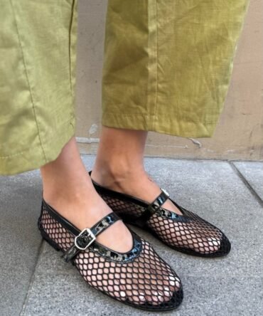 Ballerines Mesh noir vernies