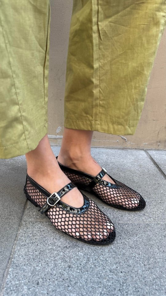 Ballerines Mesh noir vernies