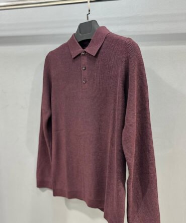 Polo à manches longues Bordeaux