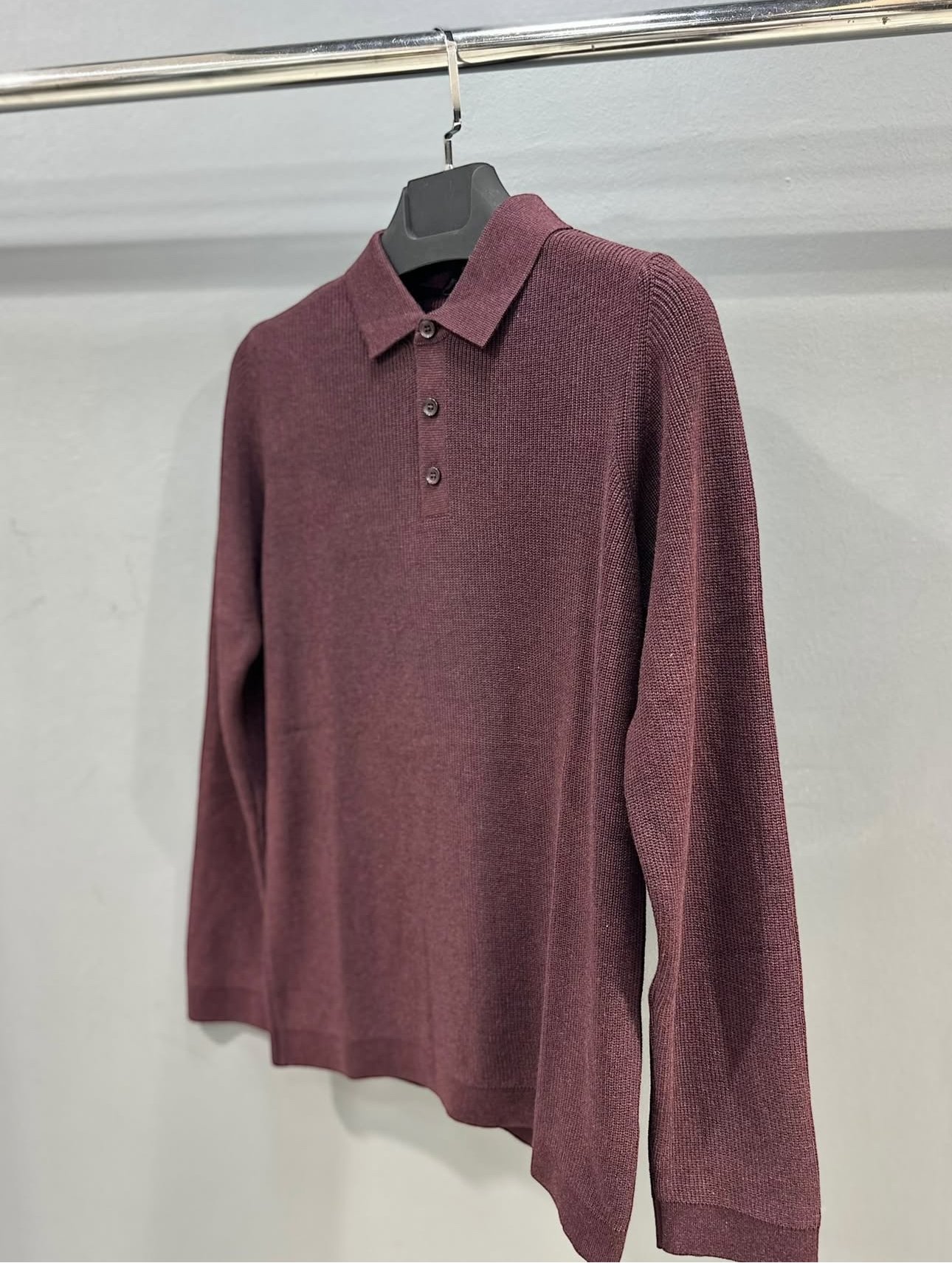 Polo à manches longues Bordeaux