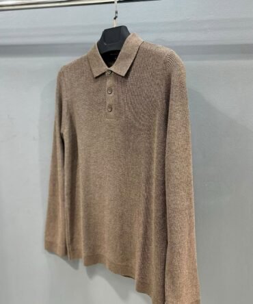 Polo à manches longues Marron