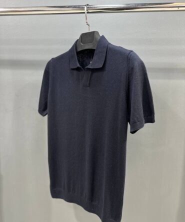 polo en maille fine bleu nuit