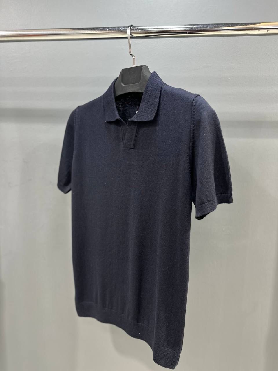 polo en maille fine bleu nuit