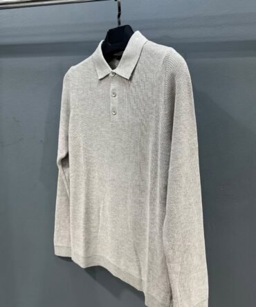 Polo à manches longues beige